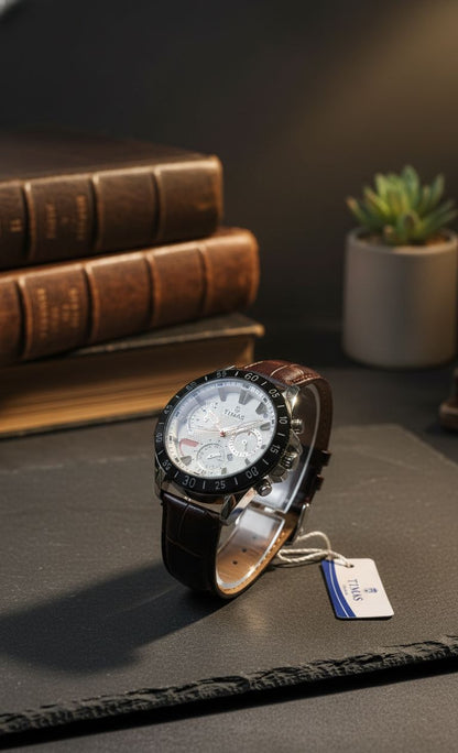 TIMAS Chronograph: Premium Leather Edition